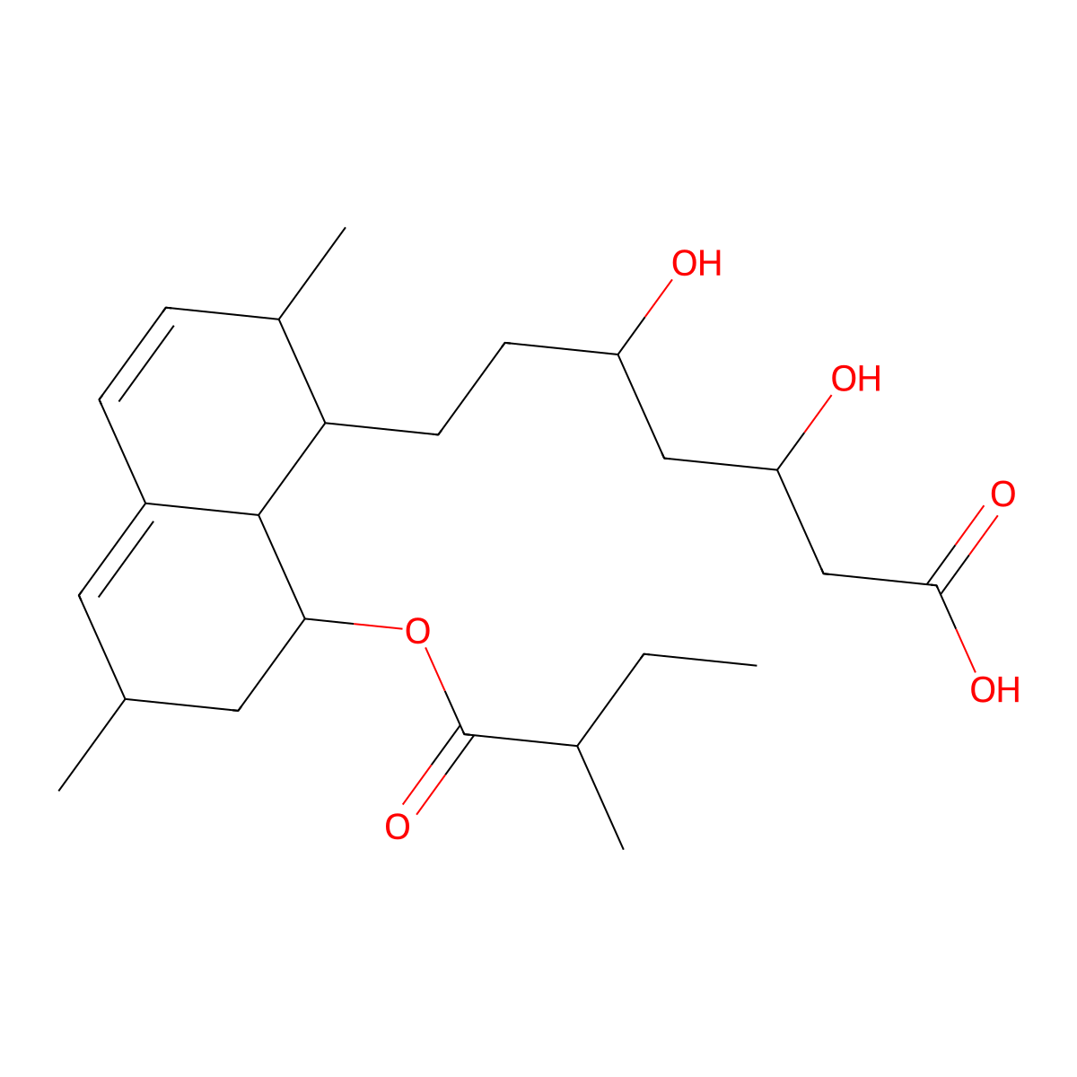 Lovastatin Acid molecular structure, CAS 75225-51-3