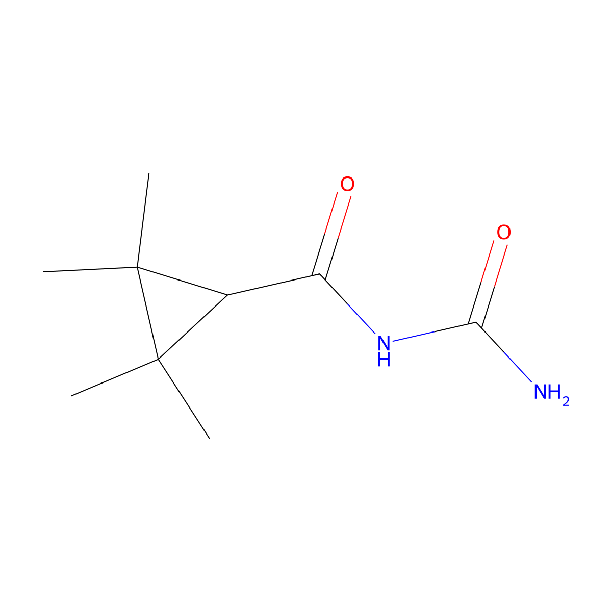 2,2,3,3-Tetramethylcyclopropanecarbonylurea molecular structure, CAS 752250-12-7