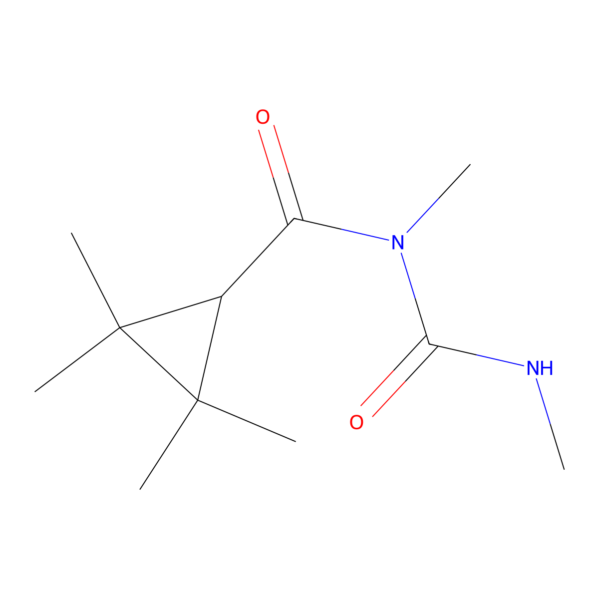1,3-Dimethyl-1-(2,2,3,3-tetramethylcyclopropanecarbonyl)urea molecular structure, CAS 752250-17-2