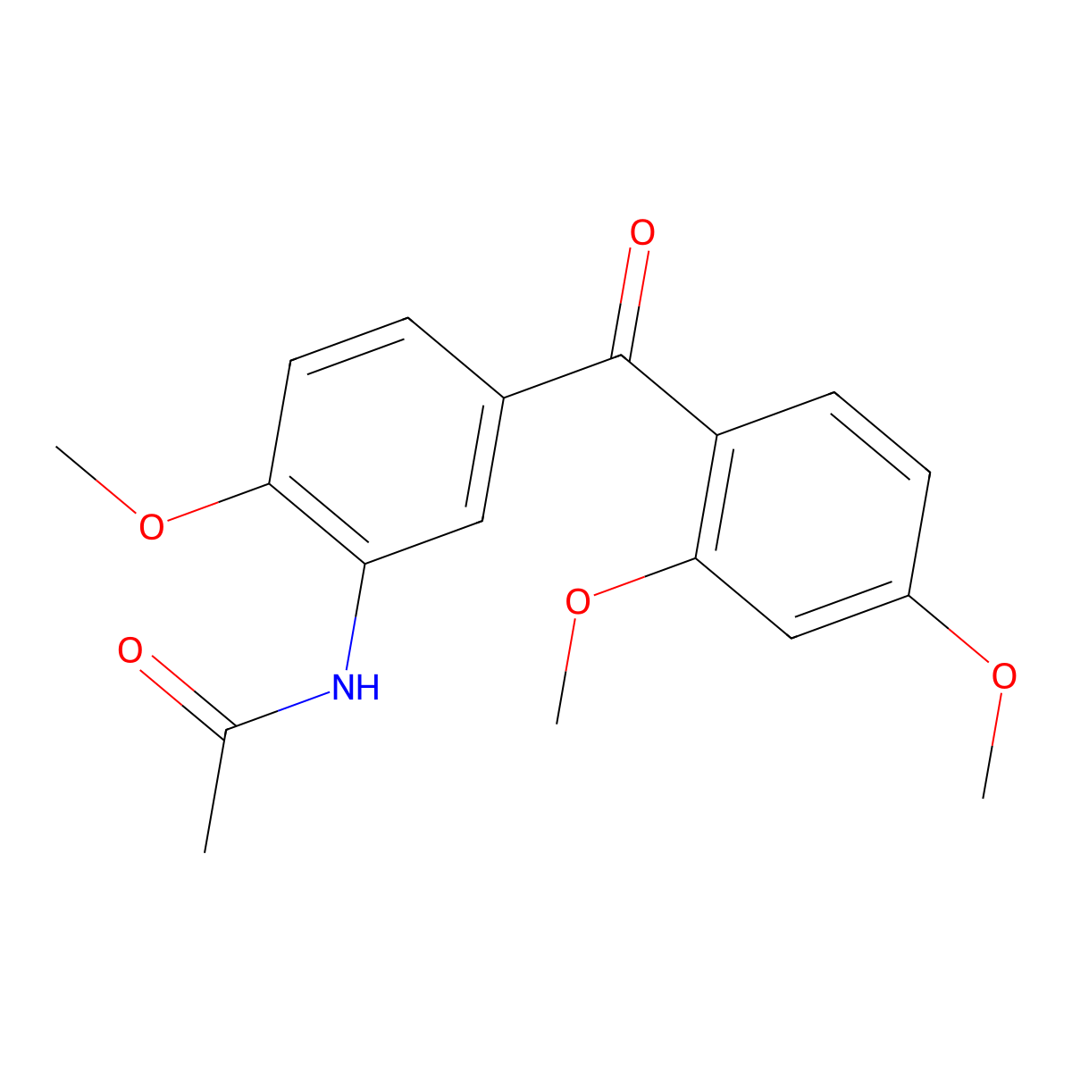 Acetamide, N-(5-(2,4-dimethoxybenzoyl)-2-methoxyphenyl)- molecular structure, CAS 75227-01-9