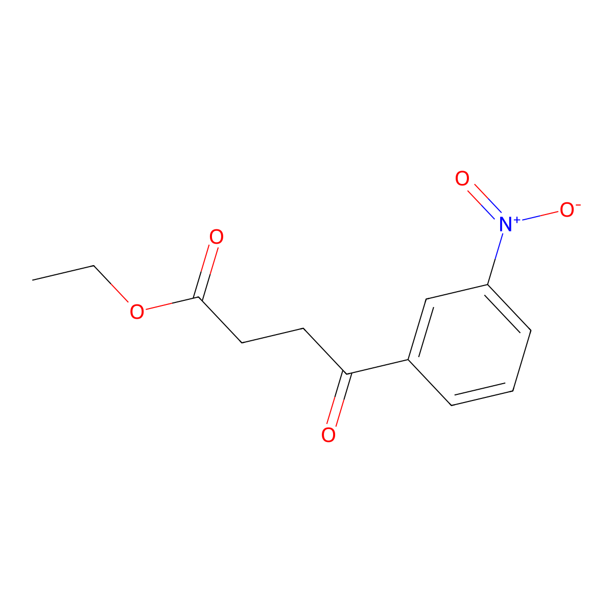 Ethyl 4-(3-nitrophenyl)-4-oxobutanoate molecular structure, CAS 75227-18-8