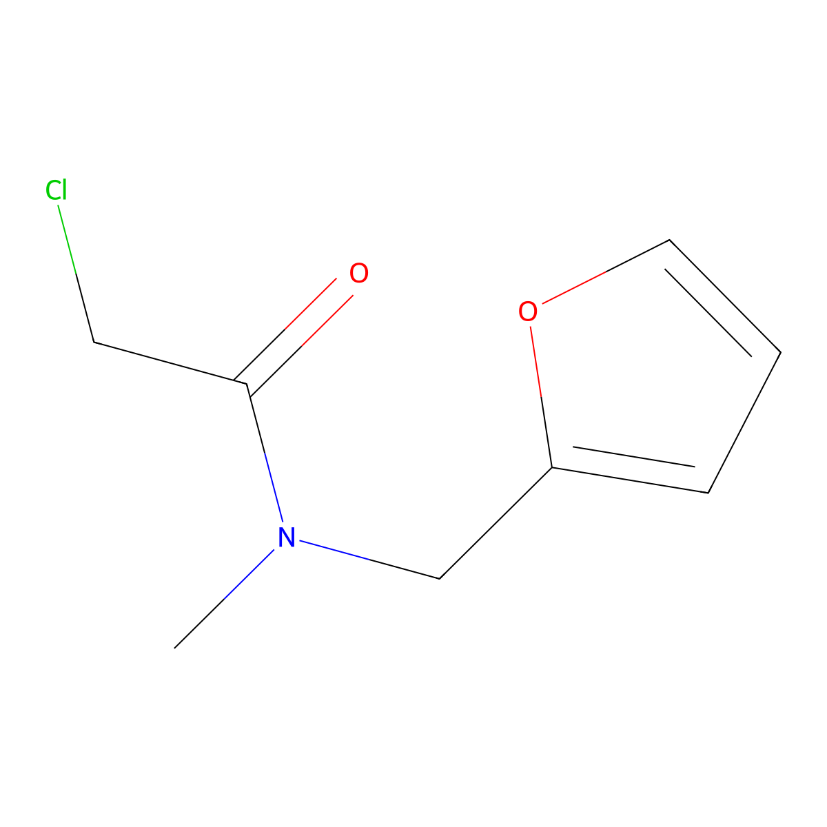 2-chloro-N-[(furan-2-yl)methyl]-N-methylacetamide molecular structure, CAS 75228-67-0