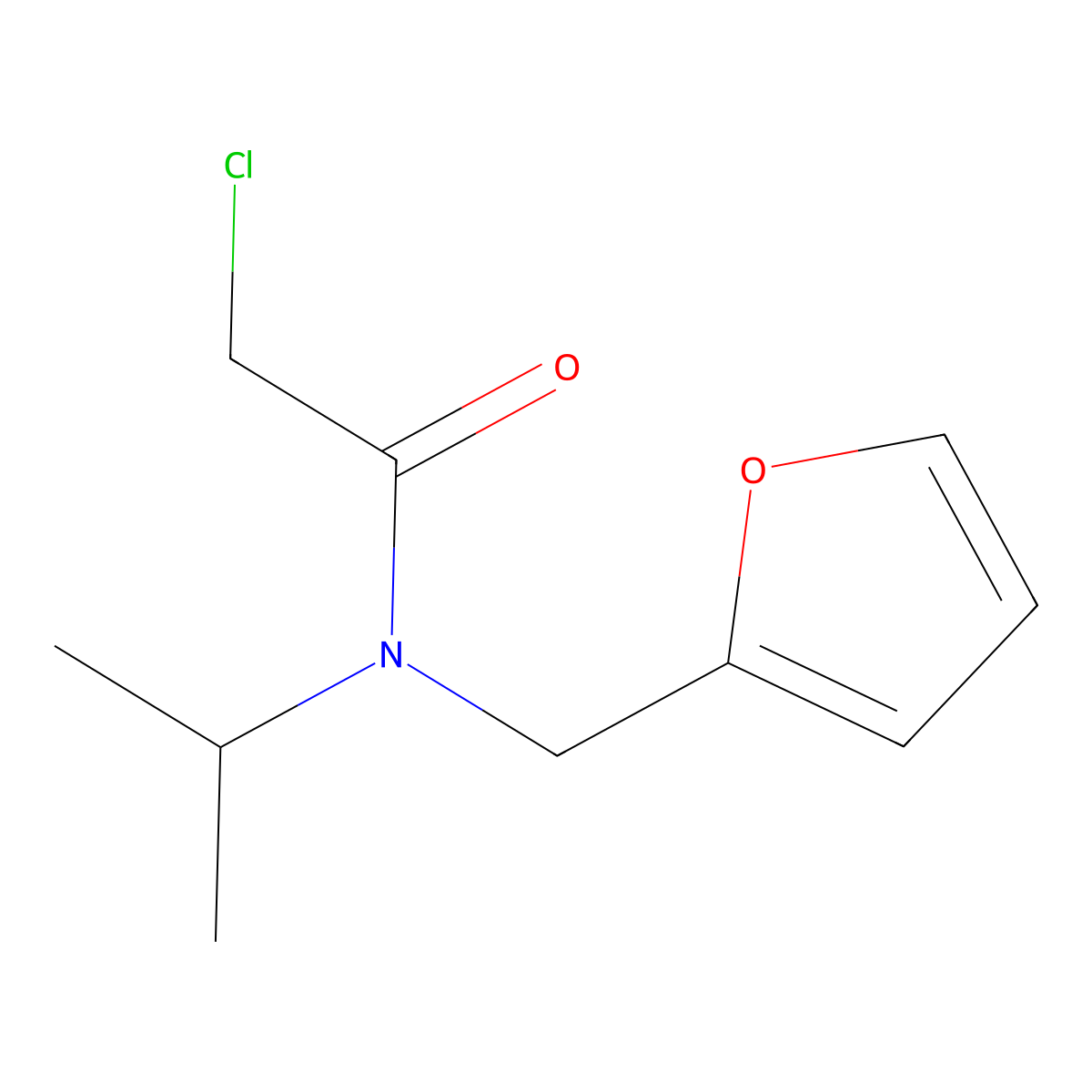 2-Chloro-N-furan-2-ylmethyl-N-isopropyl-acetamide molecular structure, CAS 75228-70-5