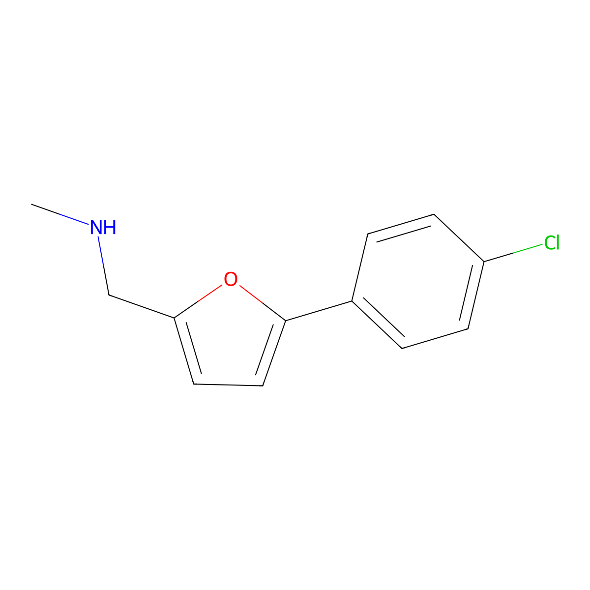 N-{[5-(4-chlorophenyl)-2-furyl]methyl}-N-methylamine molecular structure, CAS 75229-22-0