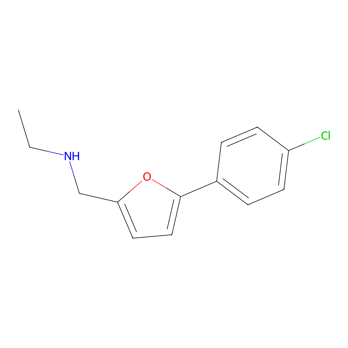 N-{[5-(4-chlorophenyl)furan-2-yl]methyl}ethanamine molecular structure, CAS 75229-23-1