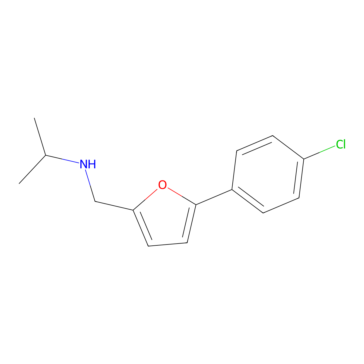 N-{[5-(4-chlorophenyl)furan-2-yl]methyl}propan-2-amine molecular structure, CAS 75229-24-2