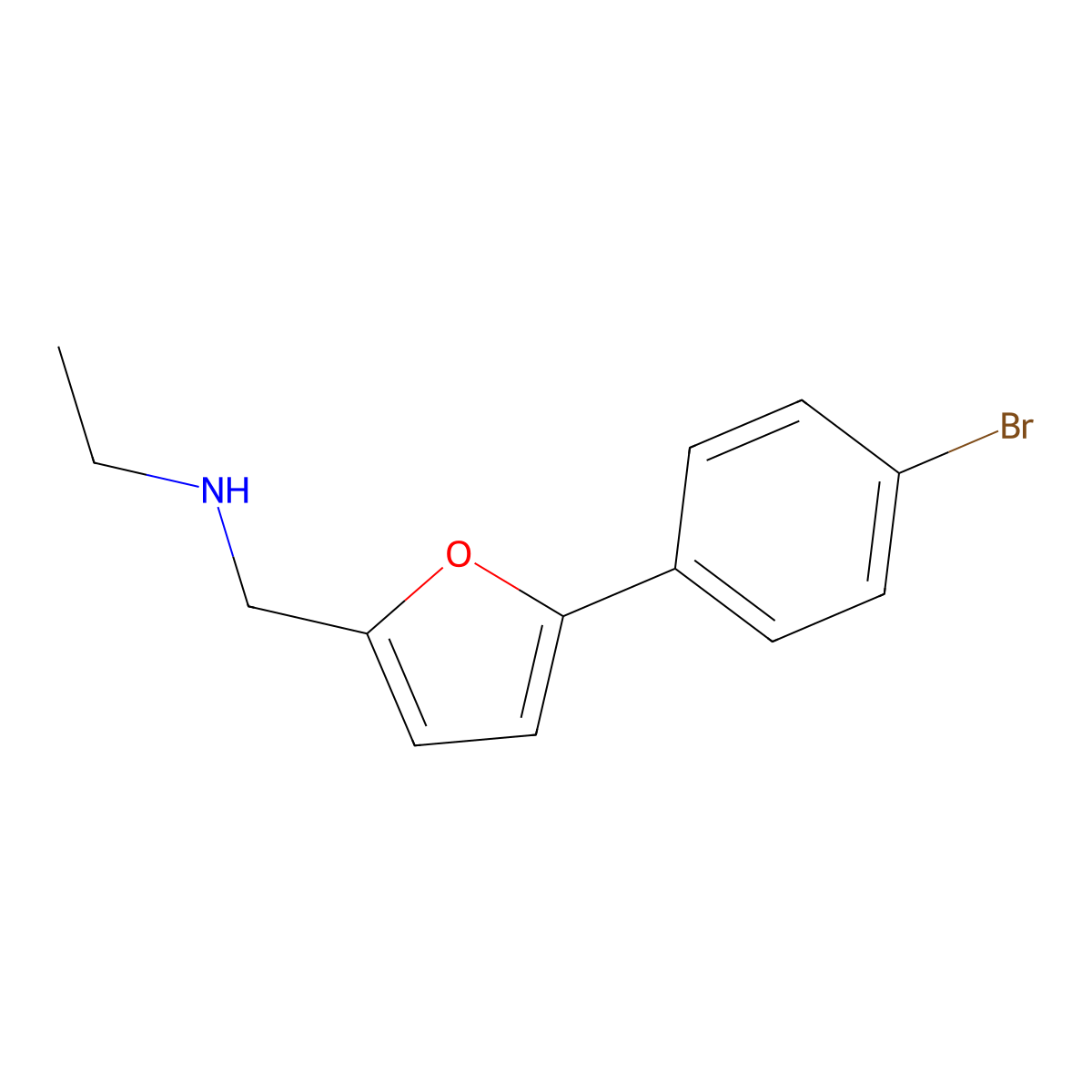 N-{[5-(4-bromophenyl)furan-2-yl]methyl}ethanamine molecular structure, CAS 75229-28-6