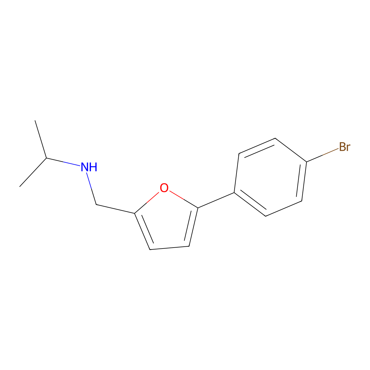 N-{[5-(4-bromophenyl)furan-2-yl]methyl}propan-2-amine molecular structure, CAS 75229-29-7