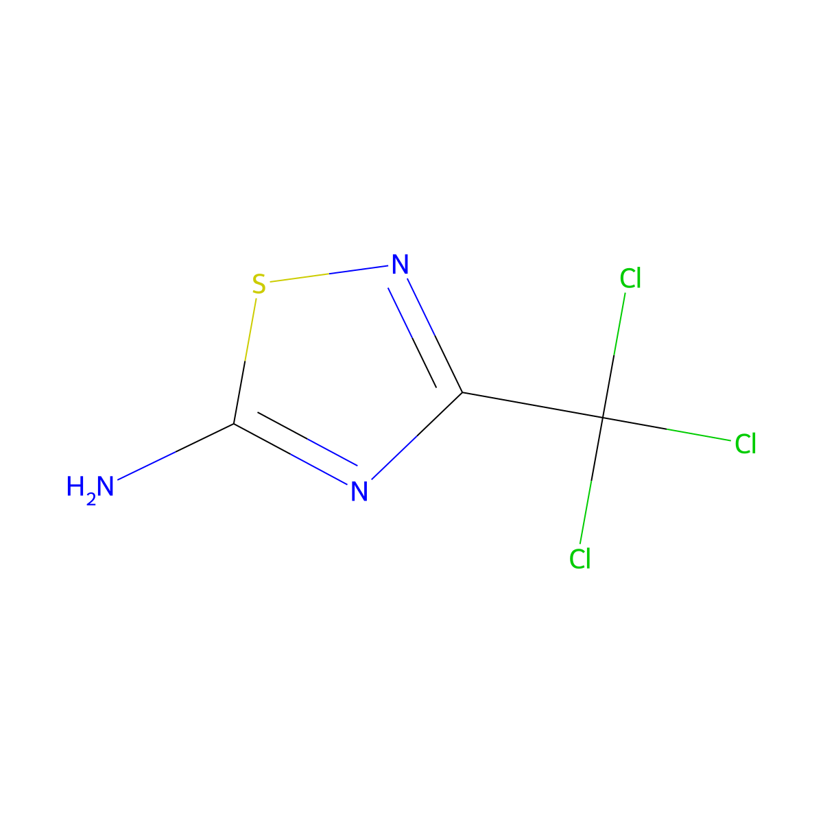 3-(Trichloromethyl)-1,2,4-thiadiazol-5-amine molecular structure, CAS 7523-57-1