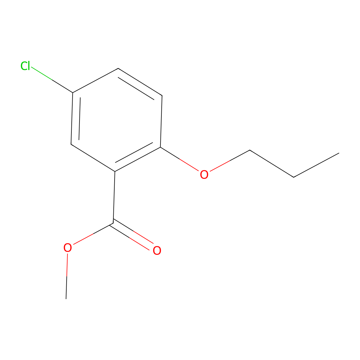 Methyl 5-chloro-2-propoxybenzoate molecular structure, CAS 75230-38-5
