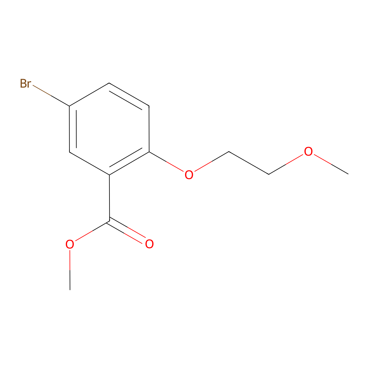5-Bromo-2-(2-methoxy-ethoxy)-benzoic acid methyl ester molecular structure, CAS 75230-40-9