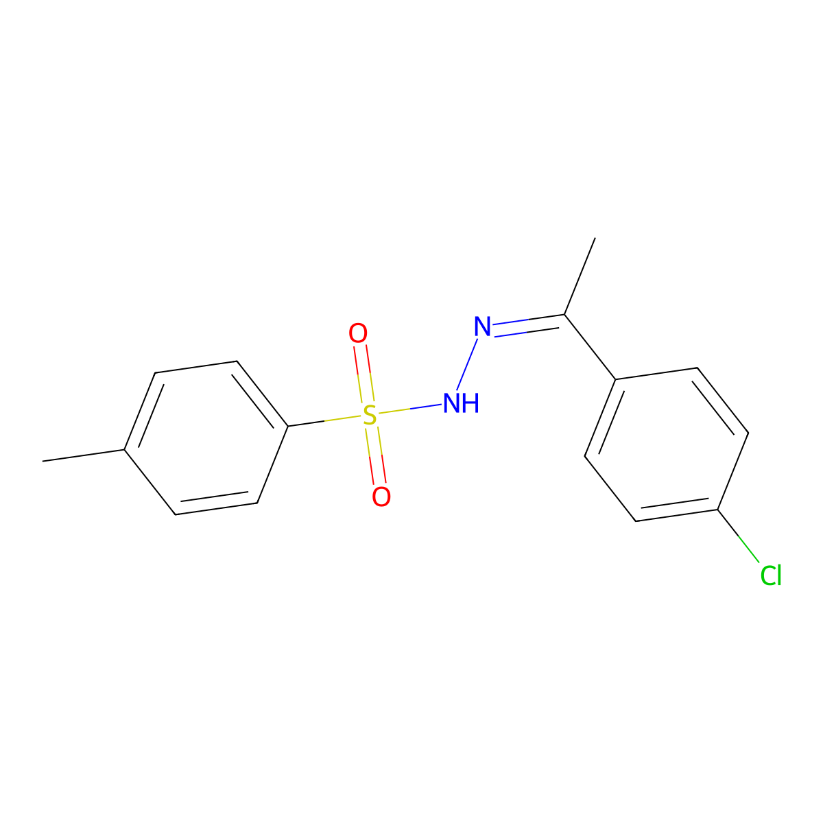 N-(1-(4-chlorophenyl)ethylidene)-4-methylbenzenesulfonohydrazide molecular structure, CAS 75230-50-1