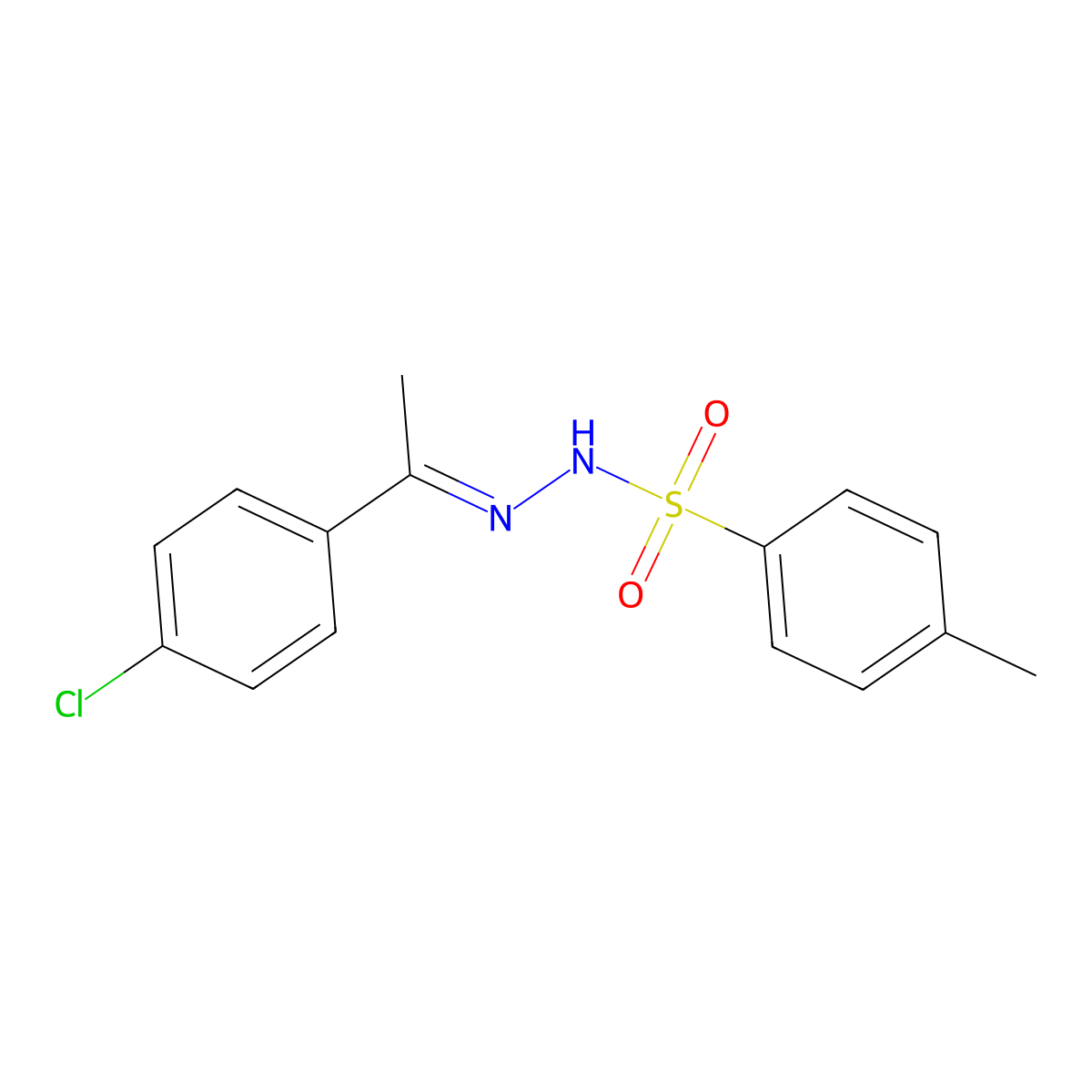 N-(1-(4-chlorophenyl)ethylidene)-4-methylbenzenesulfonohydrazide molecular structure, CAS 75230-50-1