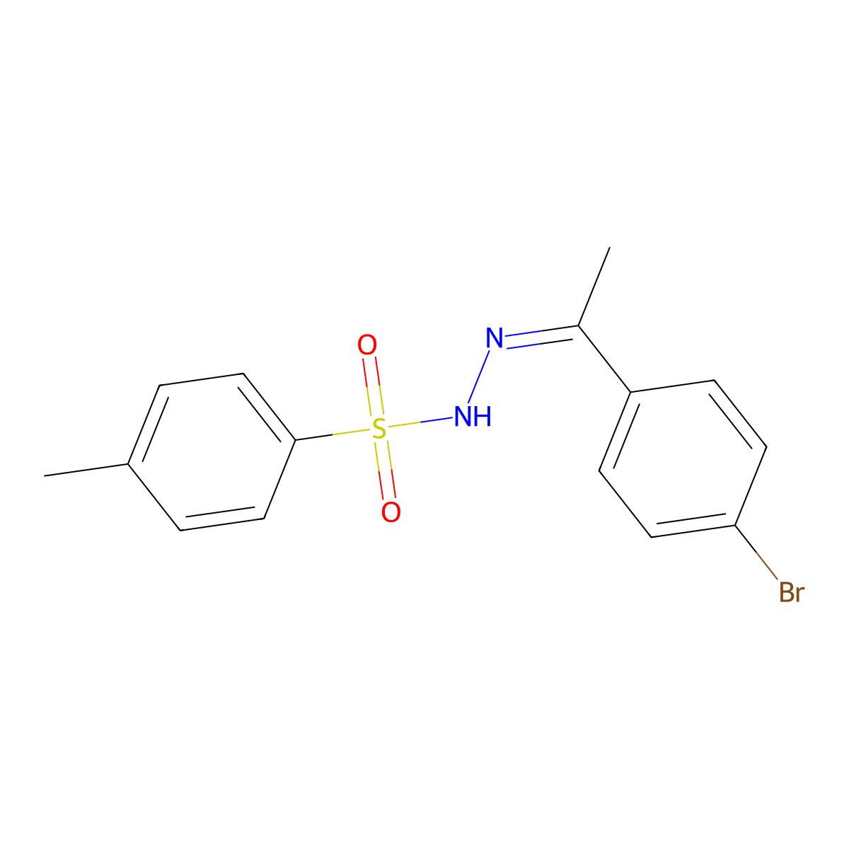 N'-(1-(4-Bromophenyl)ethylidene)-4-methylbenzenesulfonohydrazide molecular structure, CAS 75230-51-2