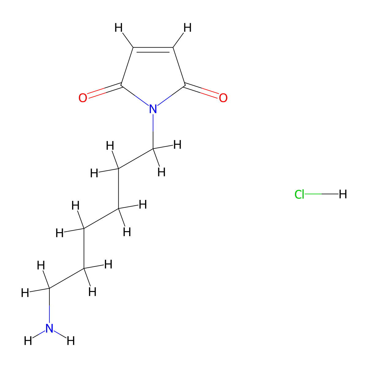 1-(6-aminohexyl)-2,5-dihydro-1H-pyrrole-2,5-dione hydrochloride molecular structure, CAS 75238-09-4