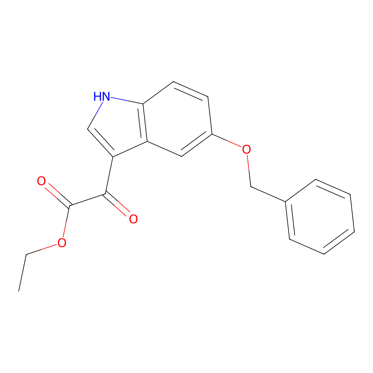 ethyl 2-oxo-2-(5-phenylmethoxy-1H-indol-3-yl)acetate molecular structure, CAS 75238-44-7