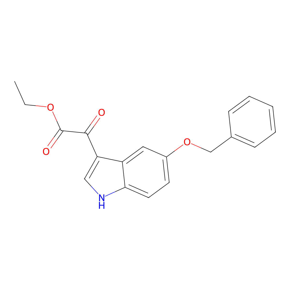 ethyl 2-oxo-2-(5-phenylmethoxy-1H-indol-3-yl)acetate molecular structure, CAS 75238-44-7