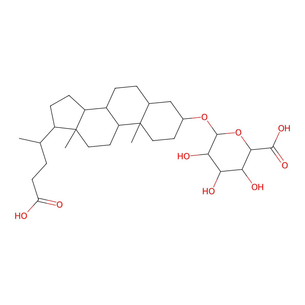 Lithocholic acid 3-glucuronide molecular structure, CAS 75239-91-7
