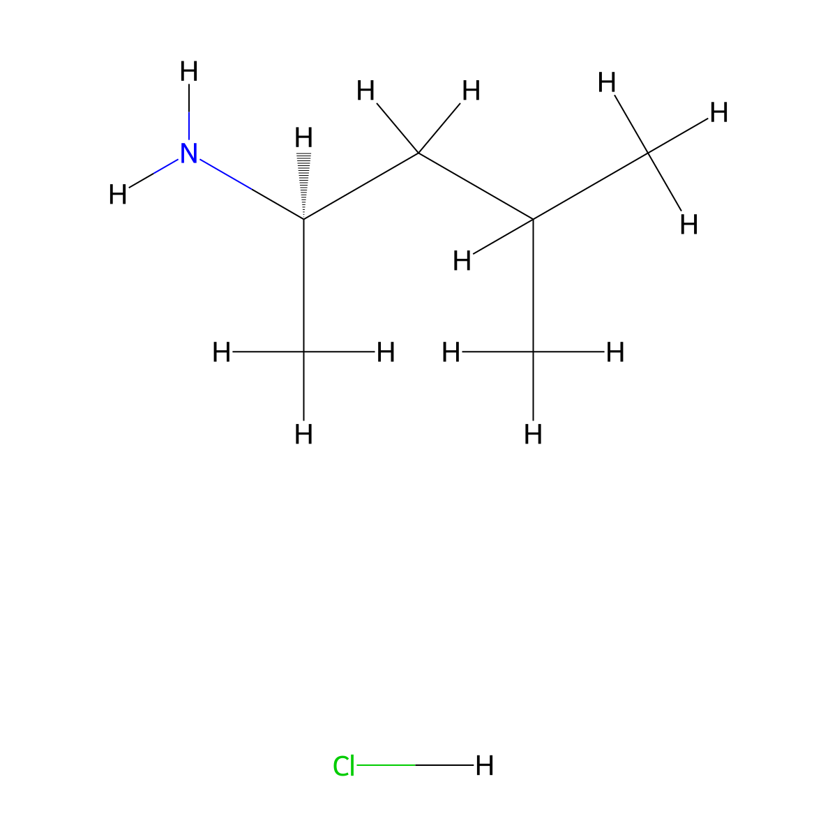 (2R)-4-methylpentan-2-amine hydrochloride molecular structure, CAS 75240-53-8