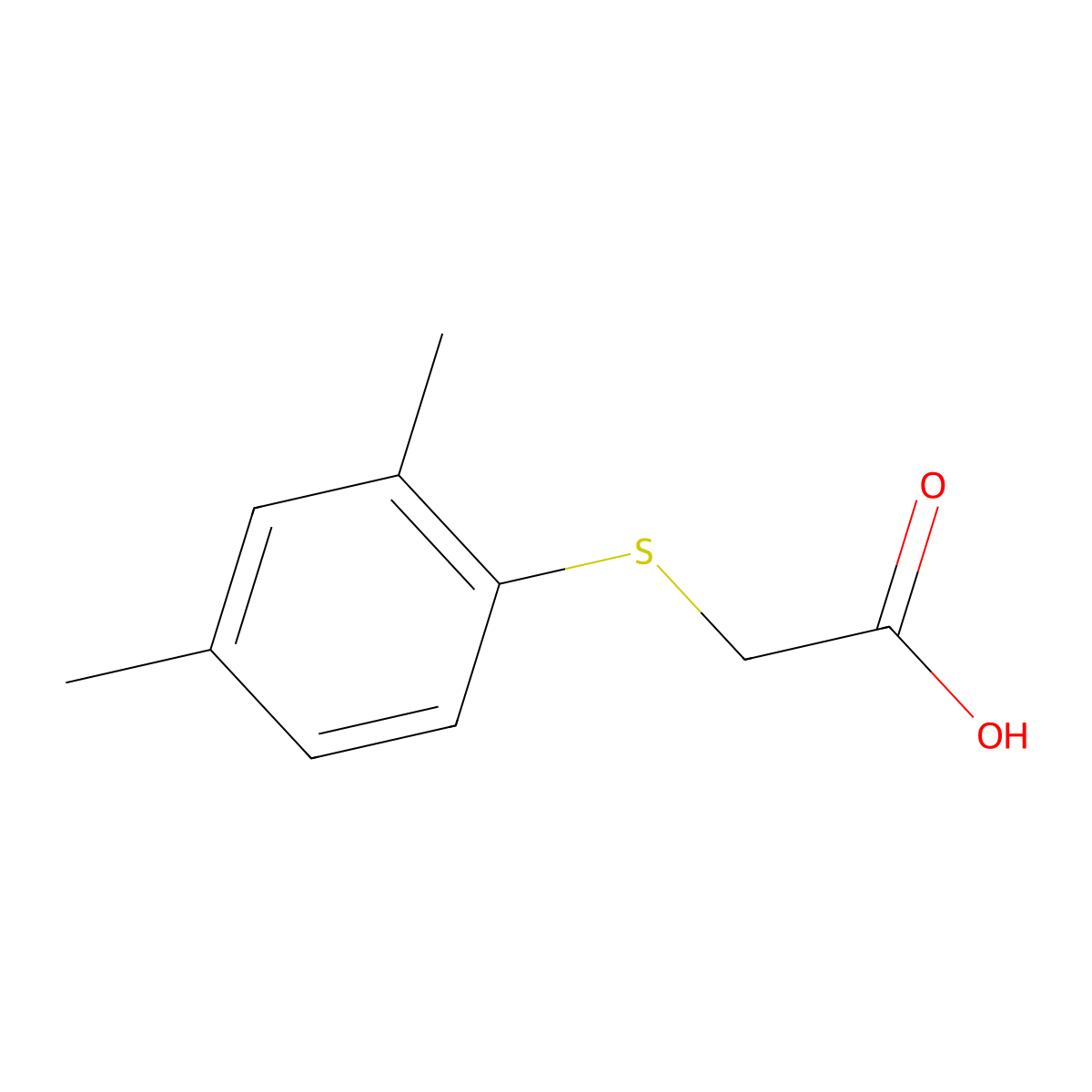 2-[(2,4-Dimethylphenyl)sulfanyl]acetic acid molecular structure, CAS 75243-12-8
