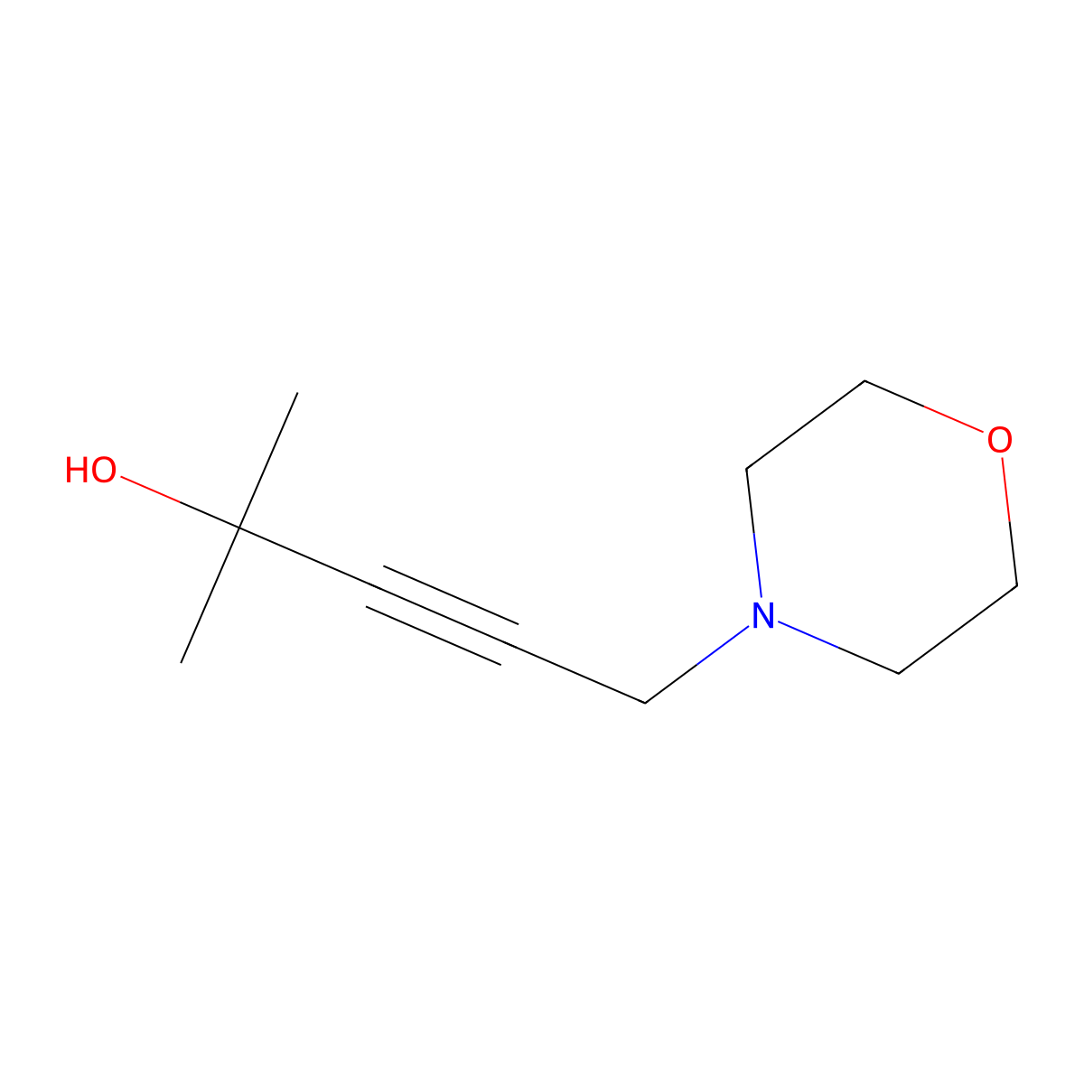 3-Pentyn-2-ol, 2-methyl-5-(4-morpholinyl)- molecular structure, CAS 75243-30-0