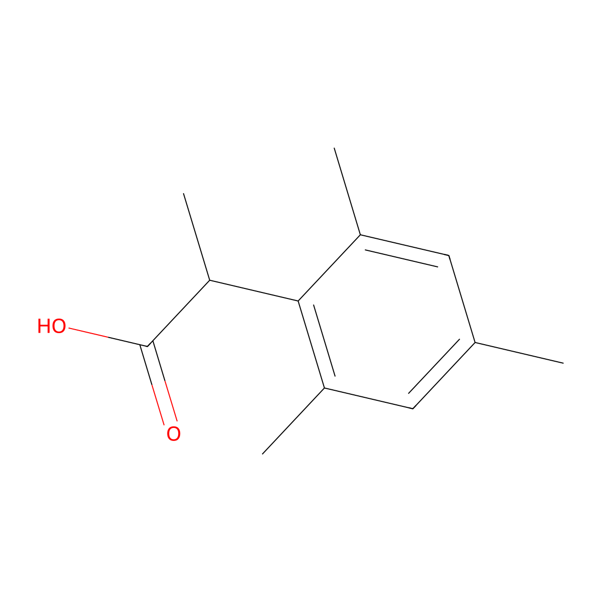 2-(2,4,6-Trimethylphenyl)propanoic acid molecular structure, CAS 75243-82-2