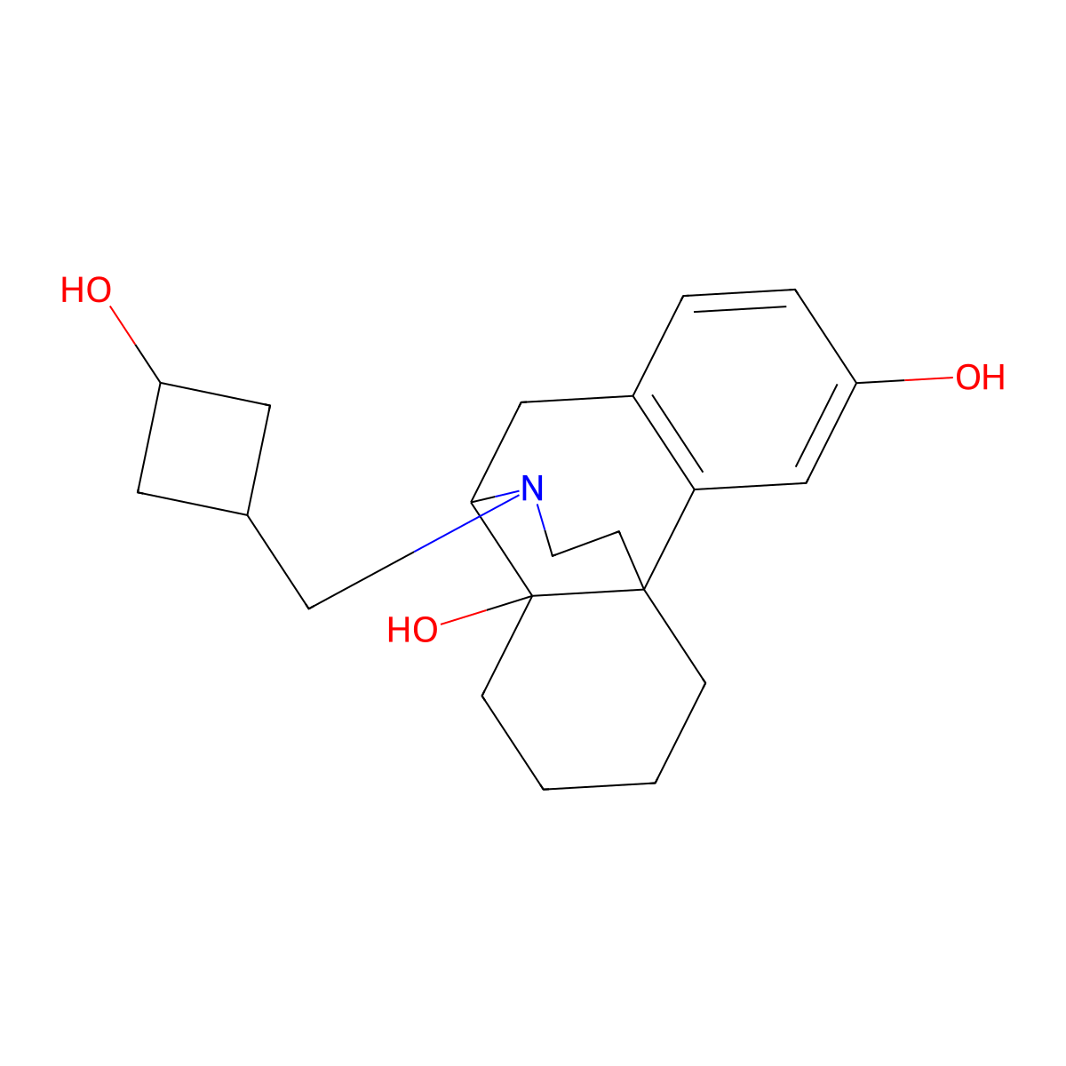 17-[(3-Hydroxycyclobutyl)methyl]morphinan-3,14-diol molecular structure, CAS 75247-12-0