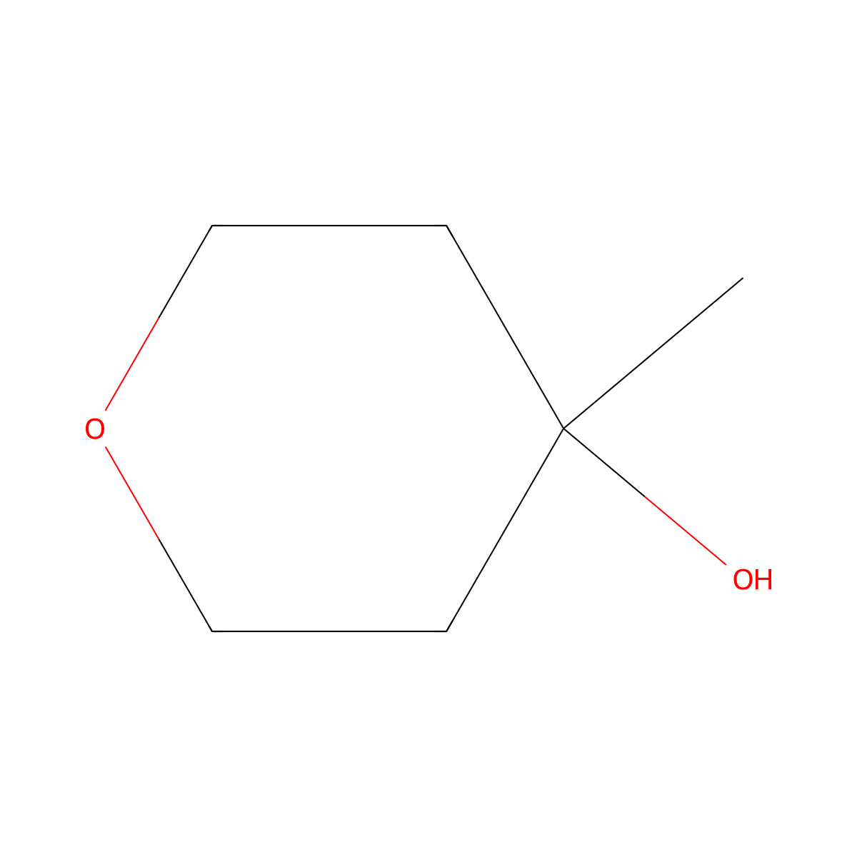 4-Methyloxan-4-ol molecular structure, CAS 7525-64-6