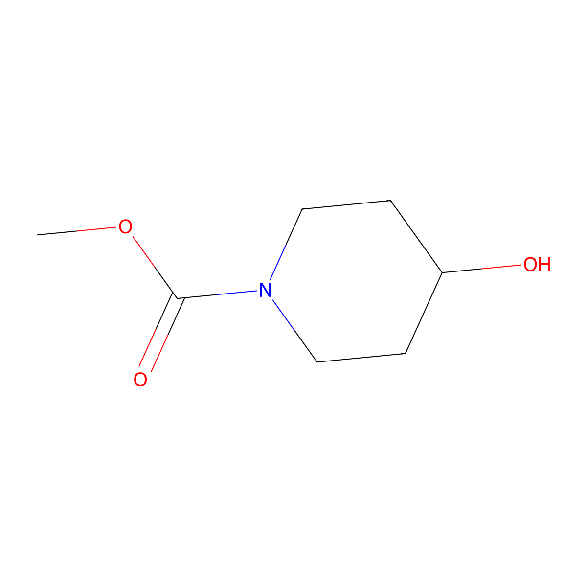 Methyl 4-hydroxypiperidine-1-carboxyl molecular structure, CAS 75250-52-1