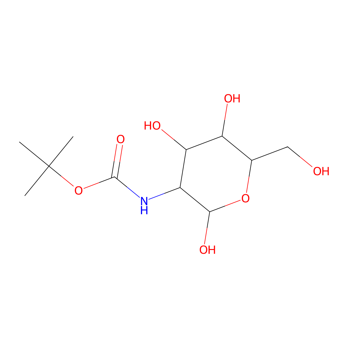 N-Boc-D-glucosamine molecular structure, CAS 75251-80-8