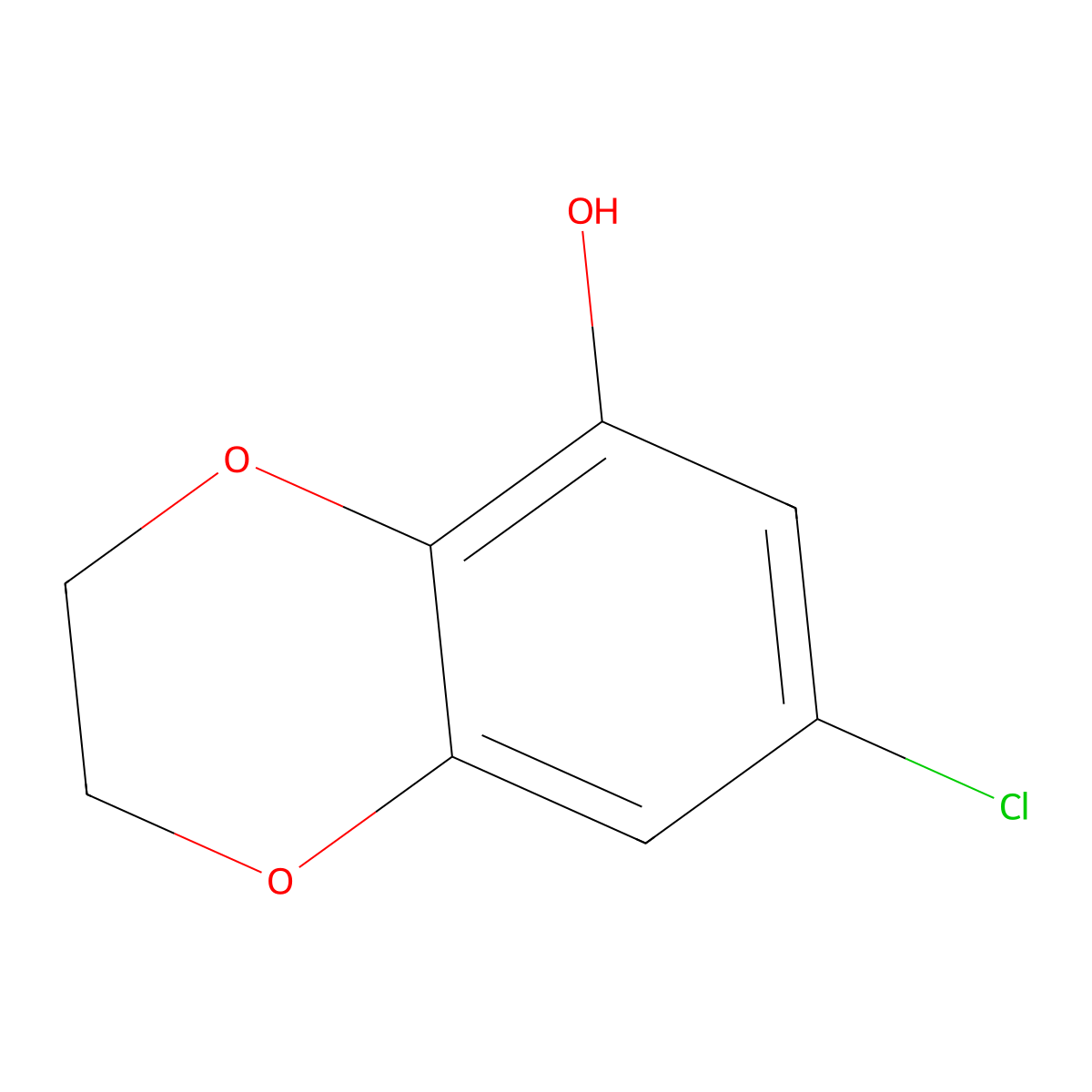 7-Chloro-2,3-dihydro-1,4-benzodioxin-5-ol molecular structure, CAS 75264-47-0