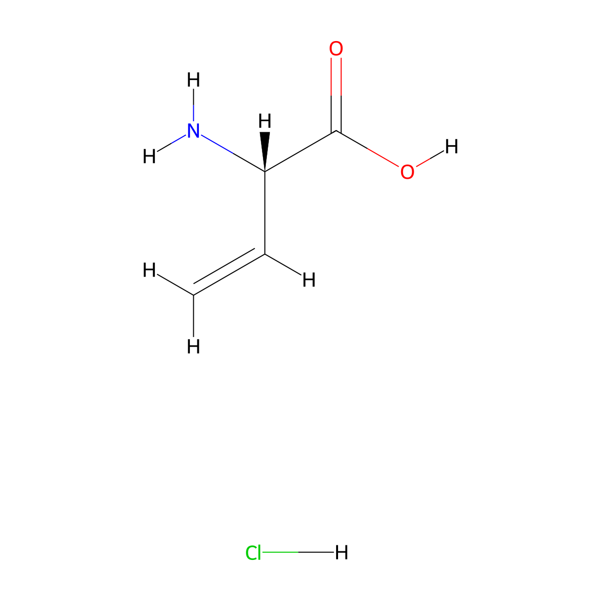 (S)-2-Aminobut-3-enoic acid hydrochloride molecular structure, CAS 75266-38-5