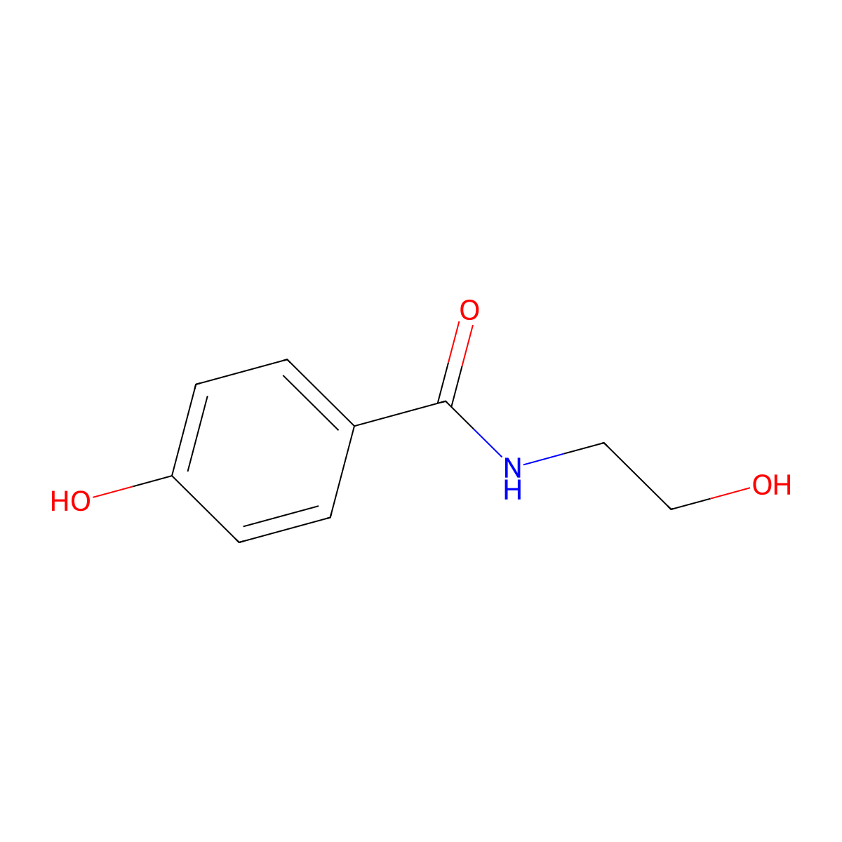 N-(2-Hydroxyethyl)-4-hydroxybenzamide molecular structure, CAS 75268-14-3