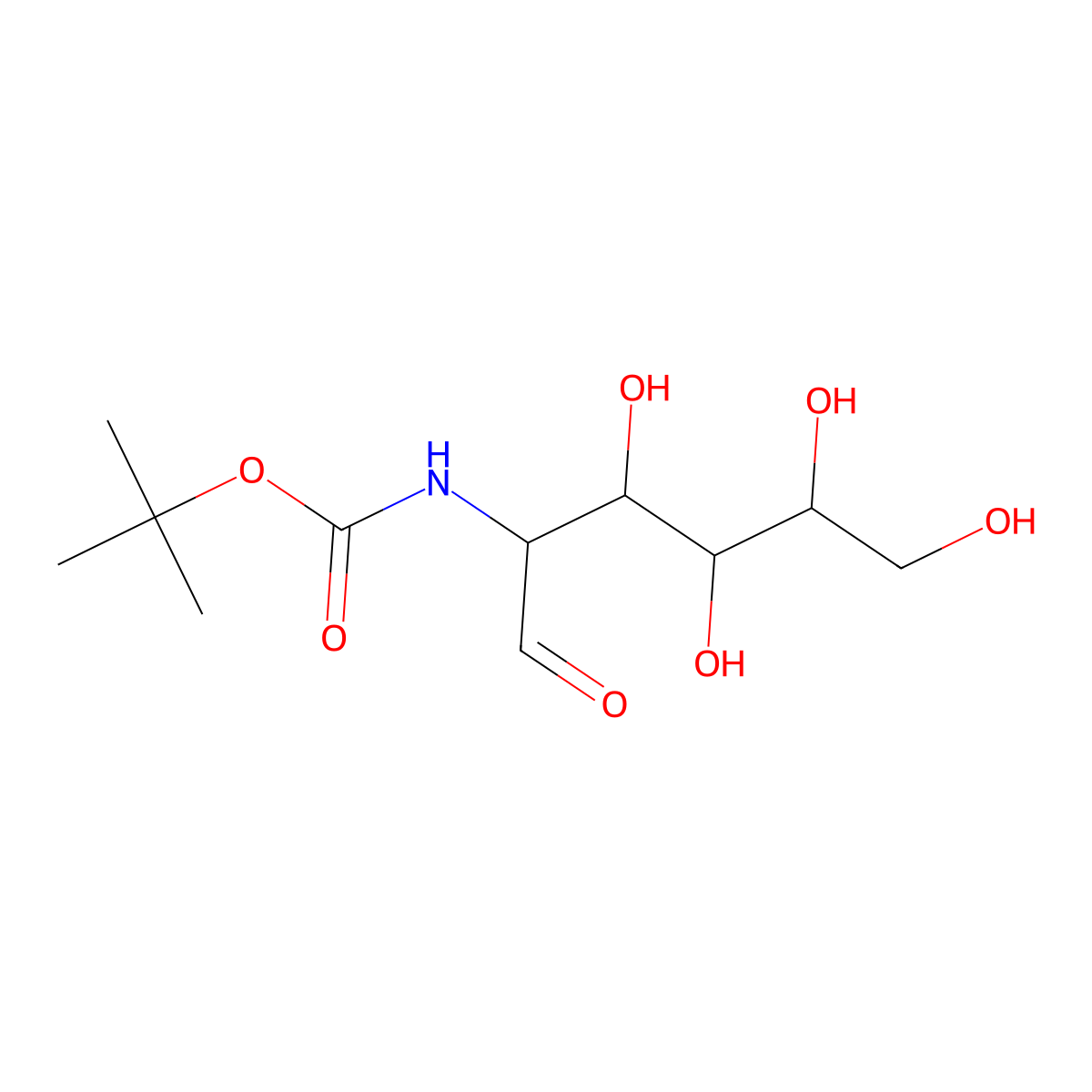 tert-butyl N-[(2R,3R,4R,5R)-3,4,5,6-tetrahydroxy-1-oxohexan-2-yl]carbamate molecular structure, CAS 75269-15-7