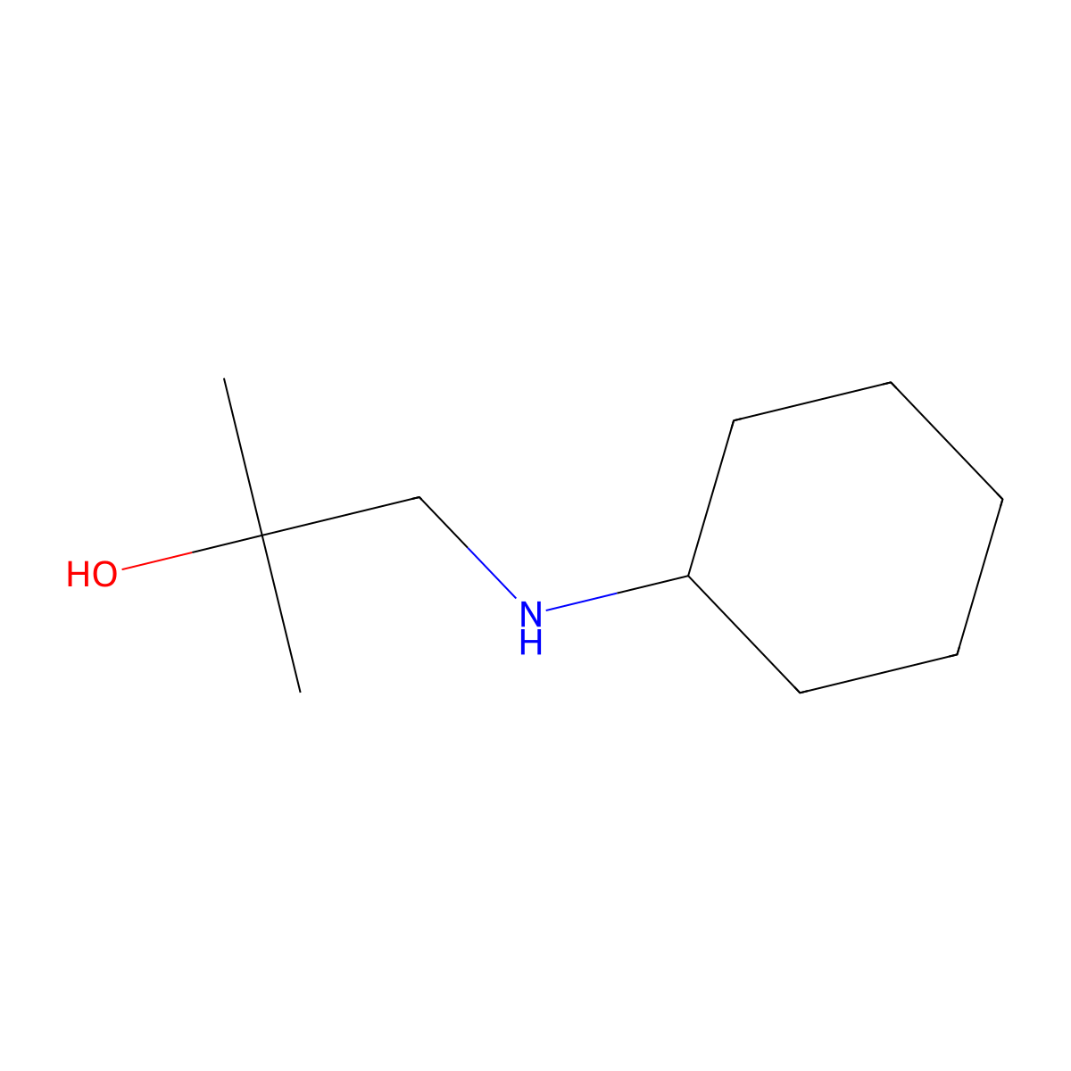 1-(Cyclohexylamino)-2-methylpropan-2-ol molecular structure, CAS 7527-65-3