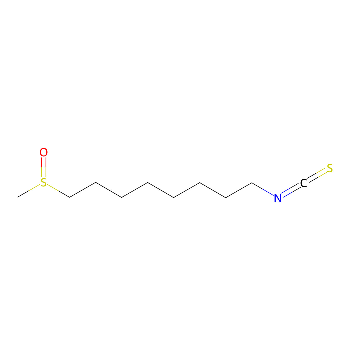 8-Methylsulfinyloctyl isothiocyanate molecular structure, CAS 75272-81-0