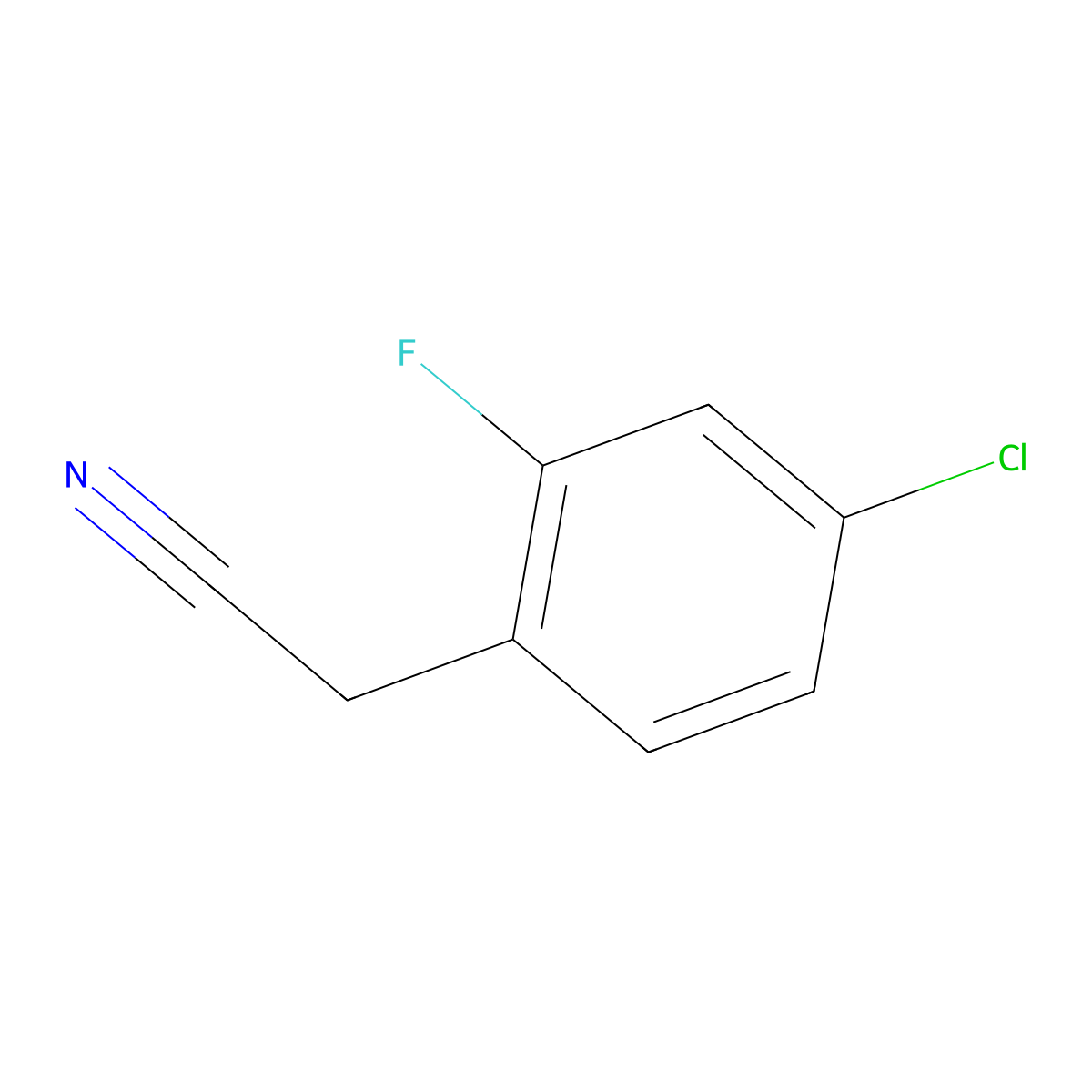 (4-Chloro-2-fluoro-phenyl)-acetonitrile molecular structure, CAS 75279-53-7