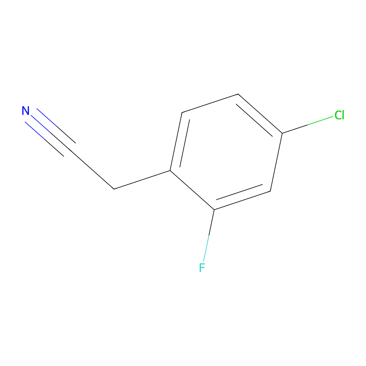 (4-Chloro-2-fluoro-phenyl)-acetonitrile molecular structure, CAS 75279-53-7
