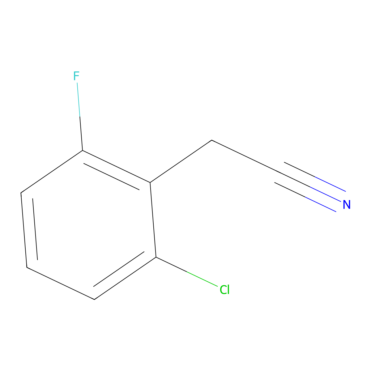 2-Chloro-6-fluorophenylacetonitrile molecular structure, CAS 75279-55-9