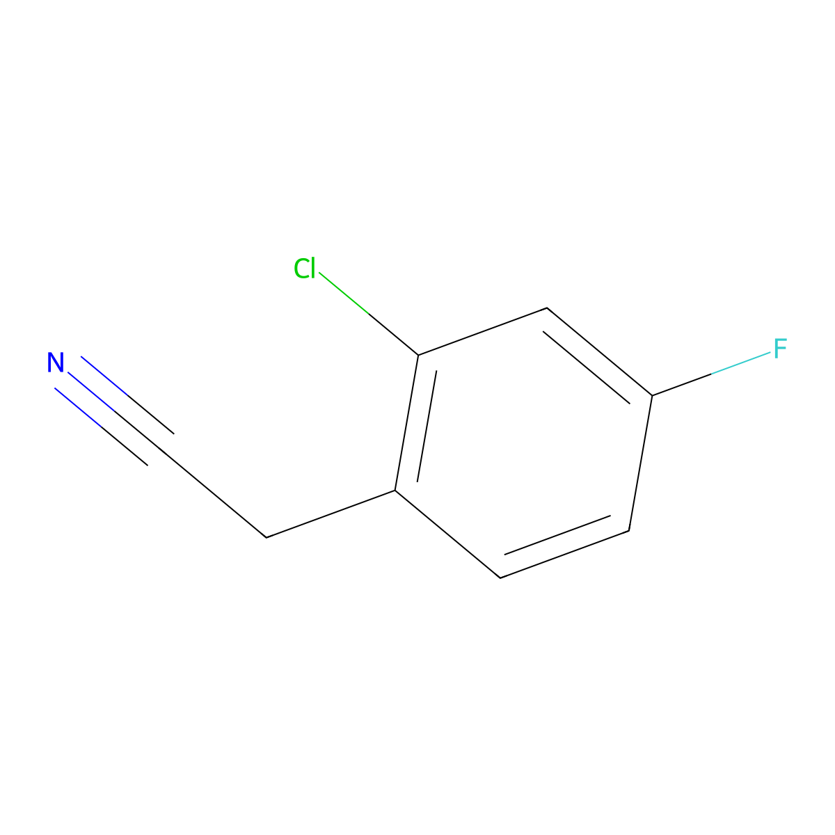 2-Chloro-4-fluorophenylacetonitrile molecular structure, CAS 75279-56-0