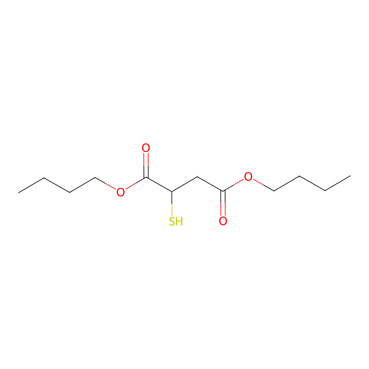 Butanedioic acid, 2-mercapto-, 1,4-dibutyl ester molecular structure, CAS 7529-08-0