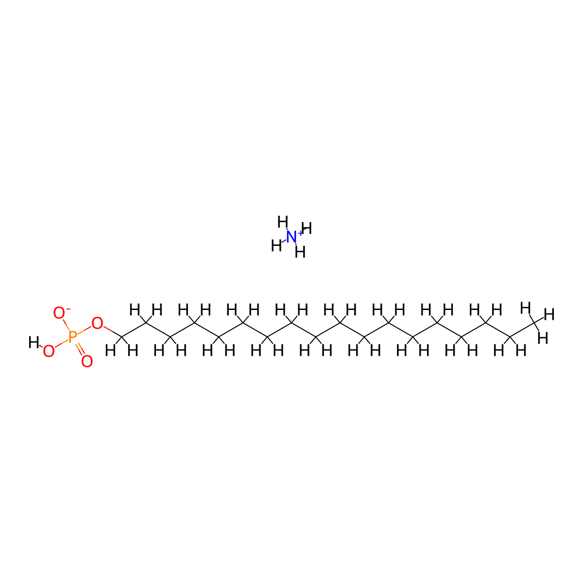 Phosphoric acid, monooctadecyl ester, ammonium salt (1:1) molecular structure, CAS 7529-94-4