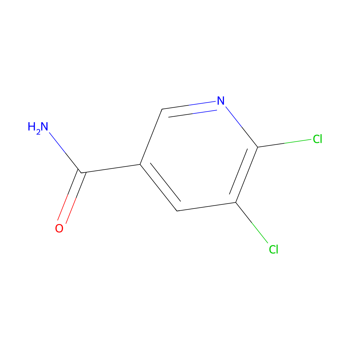 5,6-Dichloropyridine-3-carboxamide molecular structure, CAS 75291-84-8