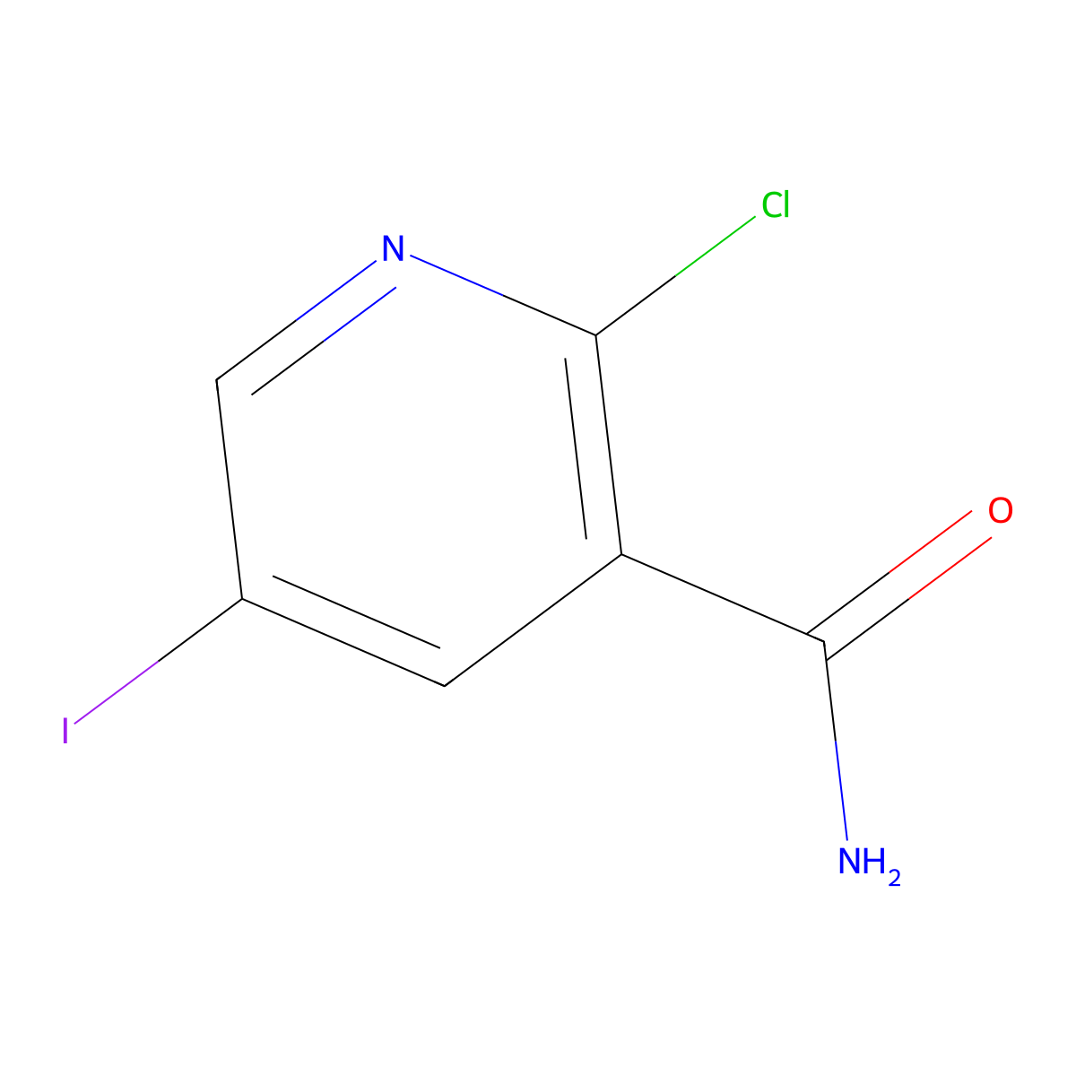 2-Chloro-5-iodonicotinamide molecular structure, CAS 75291-87-1