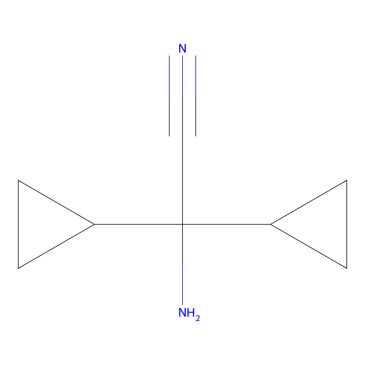 2-Amino-2,2-dicyclopropylacetonitrile molecular structure, CAS 752922-40-0