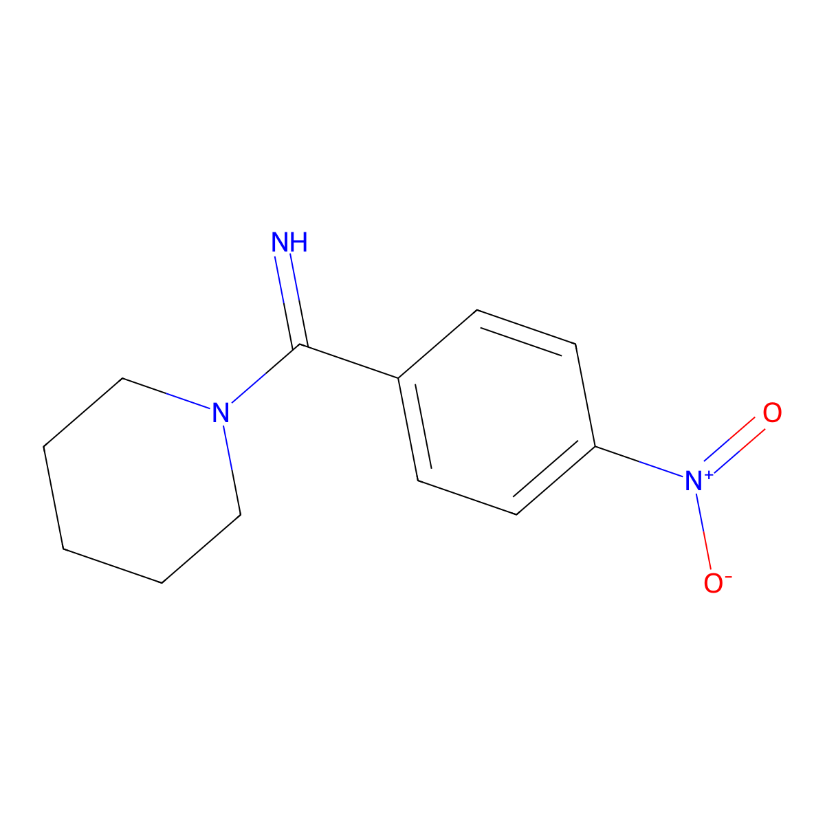 (4-Nitrophenyl)-piperidin-1-ylmethanimine molecular structure, CAS 752925-87-4