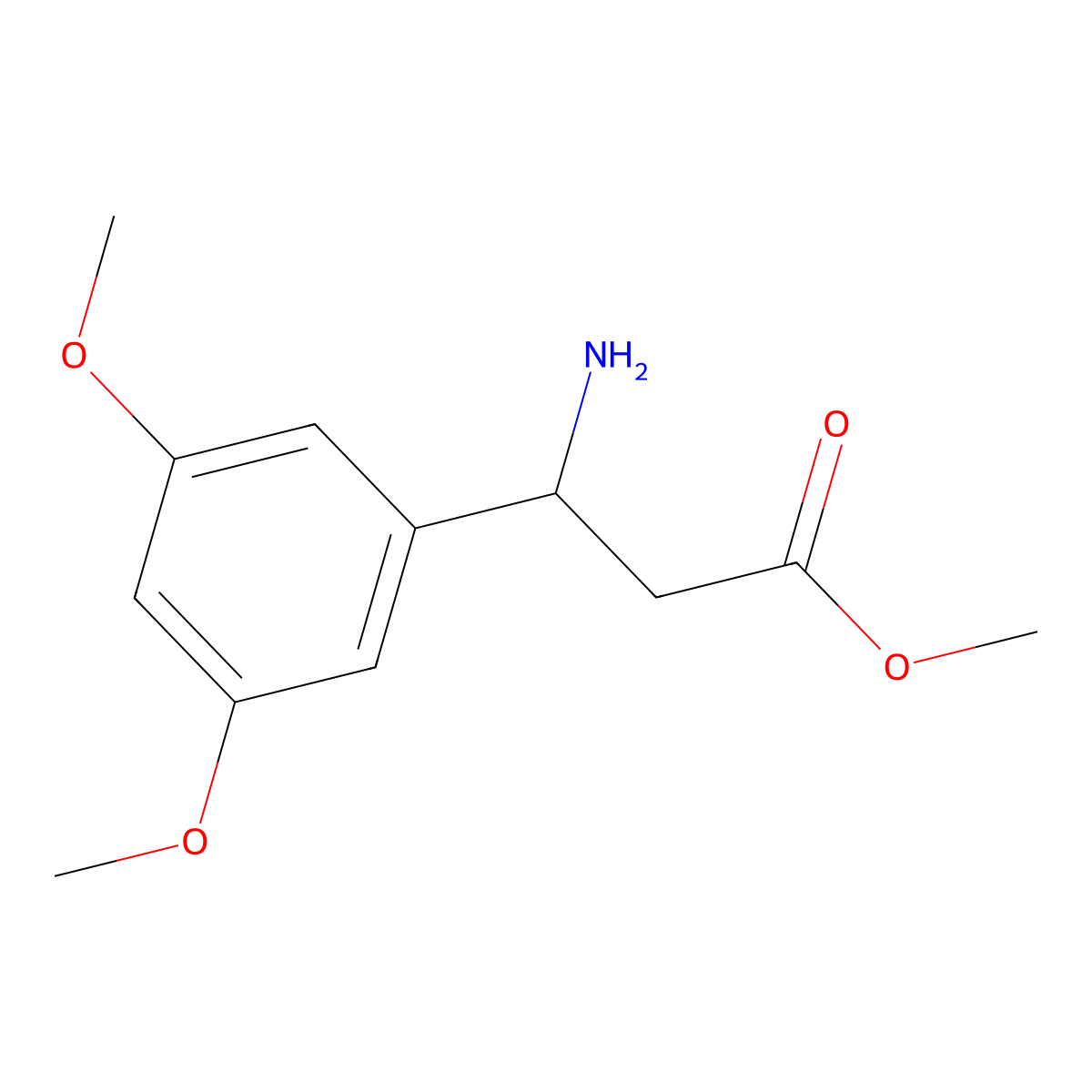 Methyl 3-amino-3-(3,5-dimethoxyphenyl)propanoate molecular structure, CAS 752925-94-3