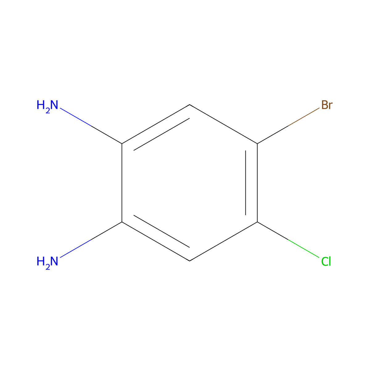4-Bromo-5-chlorobenzene-1,2-diamine molecular structure, CAS 75293-95-7