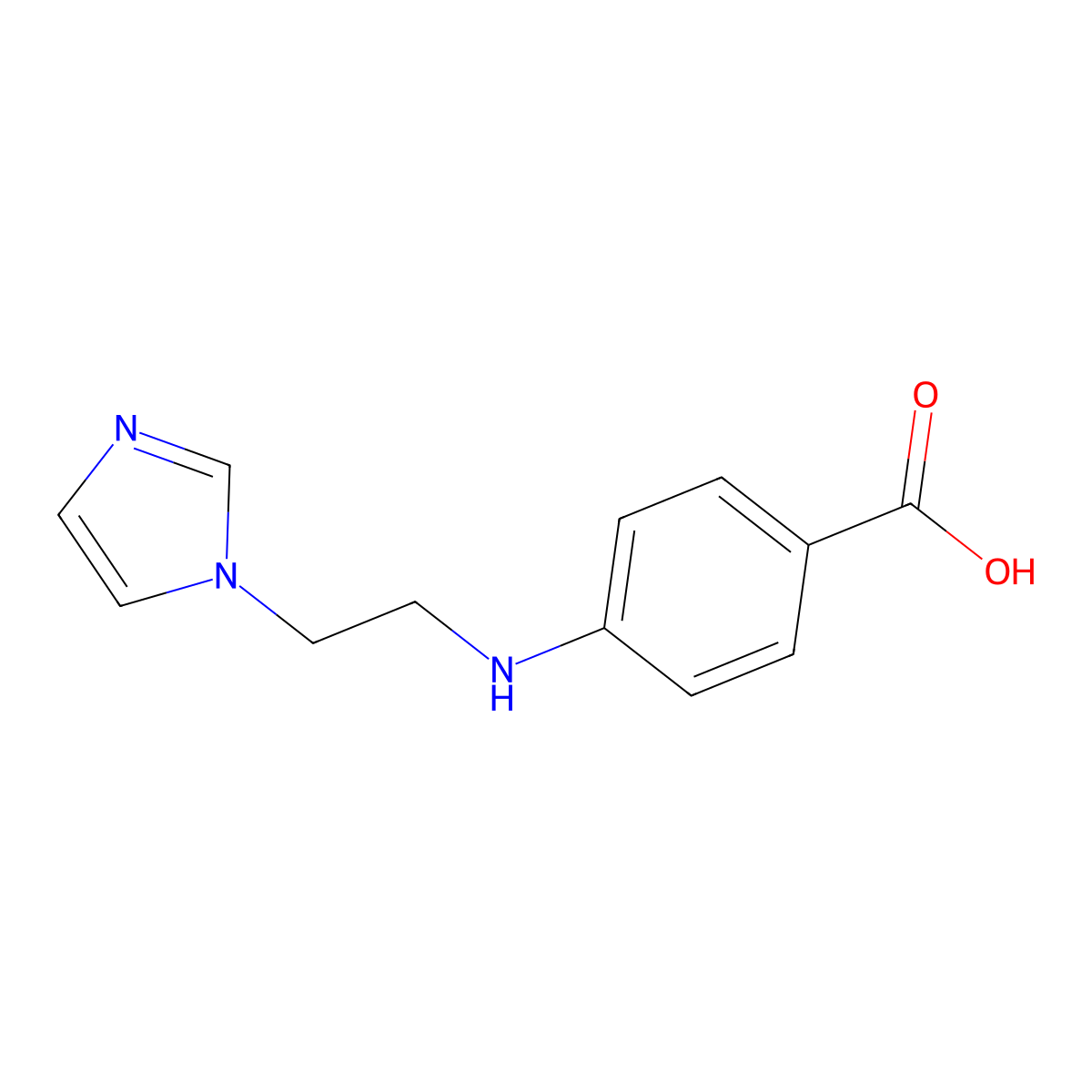 4-((2-(1H-imidazol-1-yl)ethyl)amino)benzoic acid molecular structure, CAS 752934-22-8