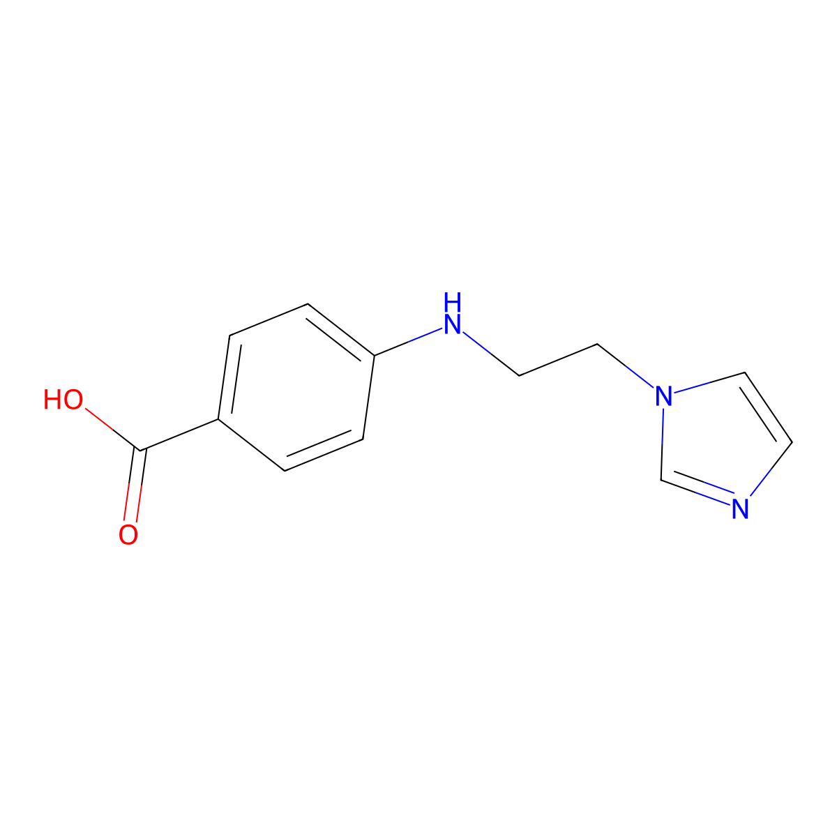 4-((2-(1H-imidazol-1-yl)ethyl)amino)benzoic acid molecular structure, CAS 752934-22-8